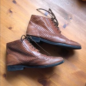 Vintage Toppers Woven Leather Lace-ups